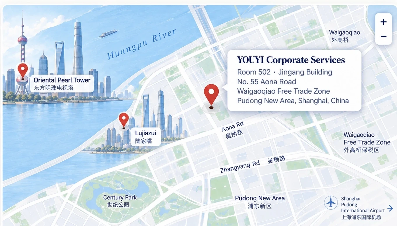 YOUYI Shanghai office location map