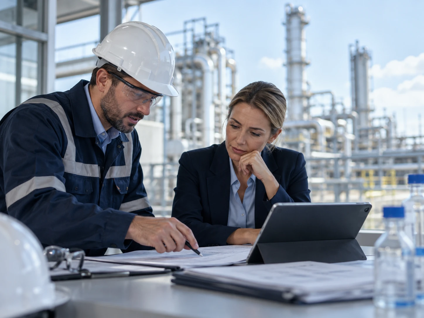Compliance planning meeting for a dangerous chemicals licensing project