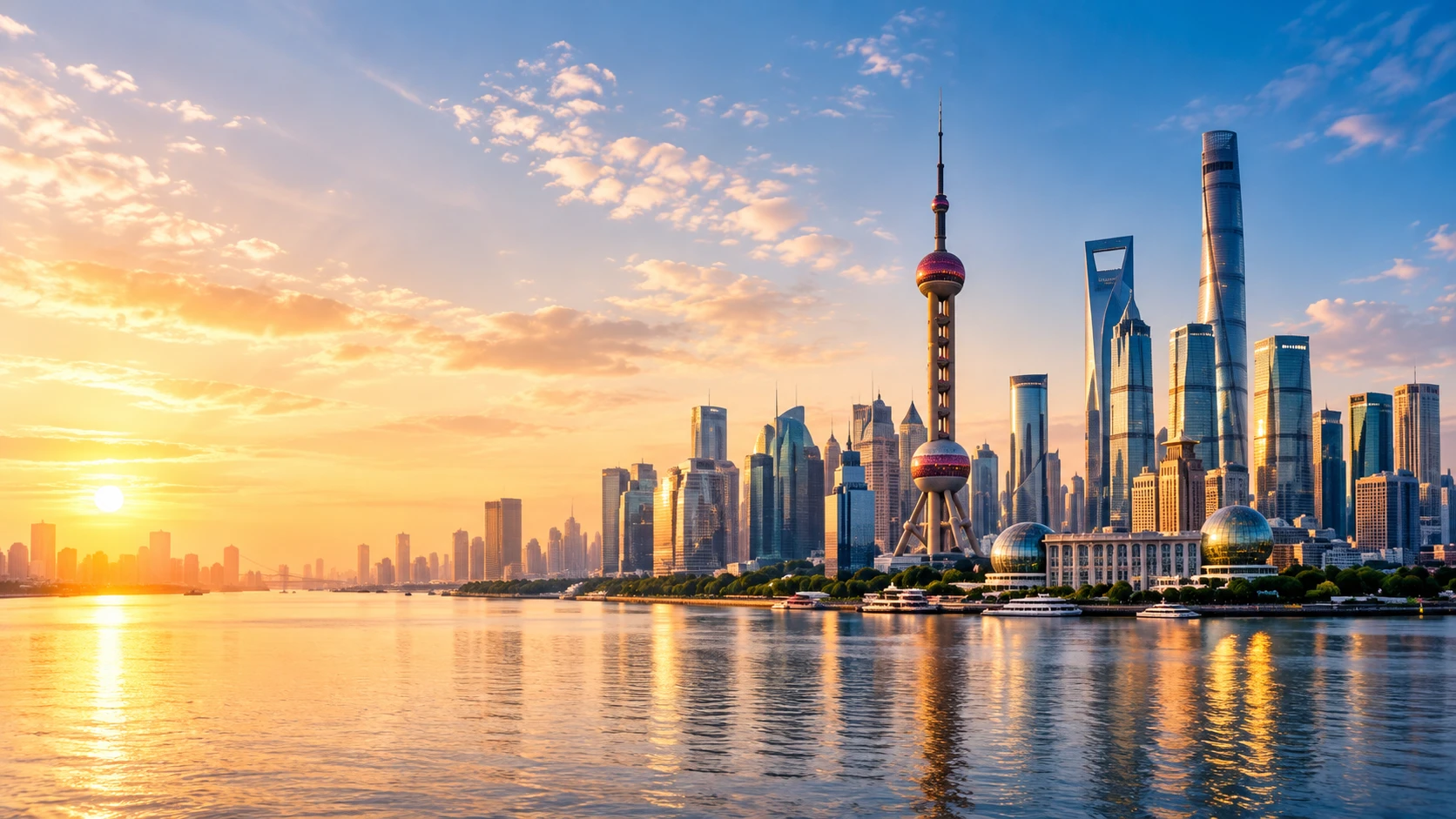 Shanghai skyline along the Huangpu River